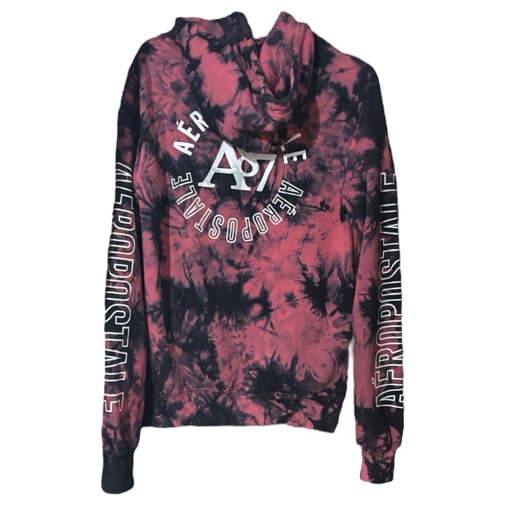 🇨🇦C056 - Aeropostale Red and Black Tie-Dye Hoodie